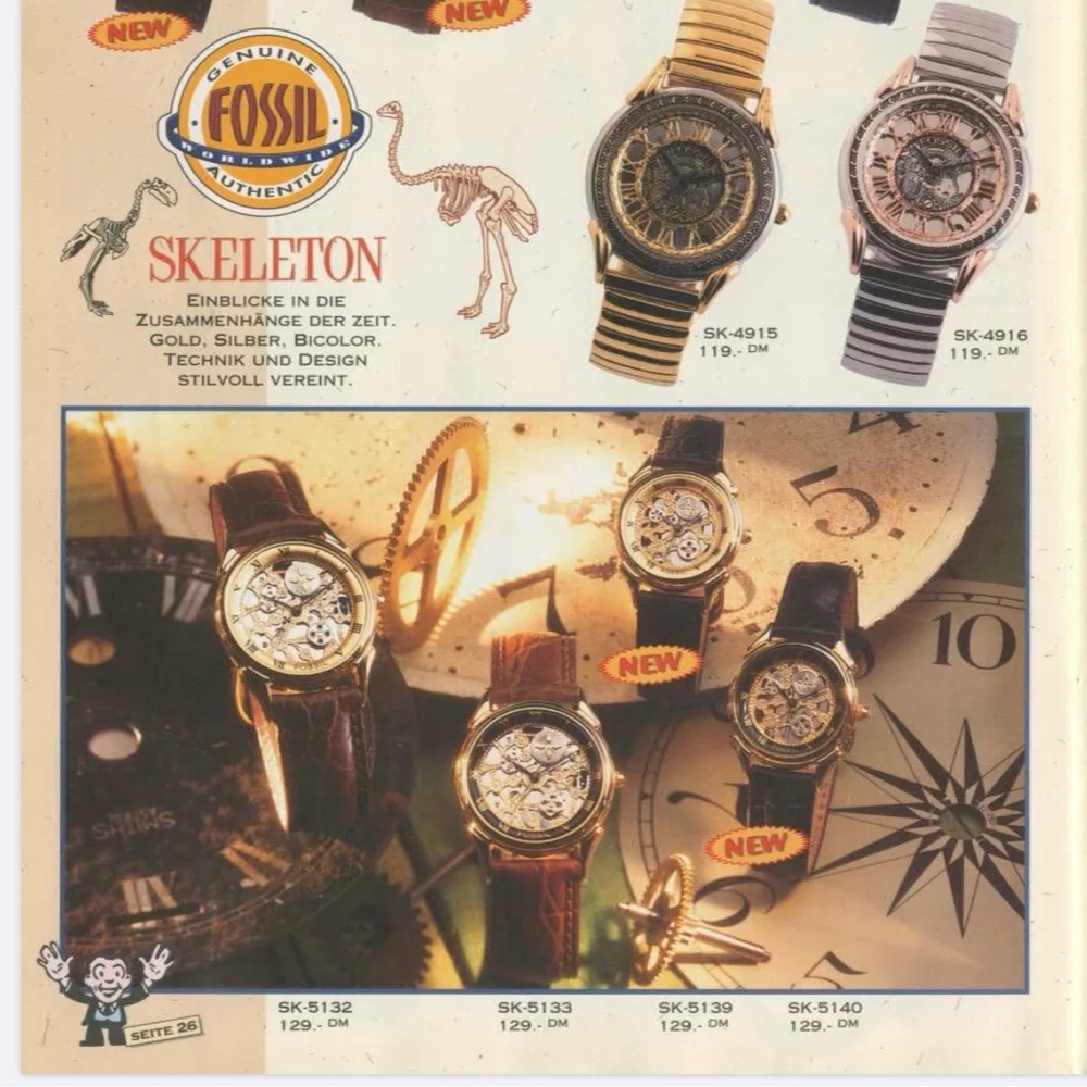 1995 FOSSIK SKELETON WATCH SK-5076